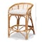 Baxton Studio Maverick Modern Bohemian White Fabric Upholstered and Natural Brown Rattan Counter Stool 203-12591 - alternate 8